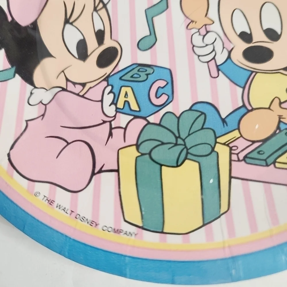 Deadstock Vintage 90s Disney Baby Mickey Minnie Happy Birthday Plates